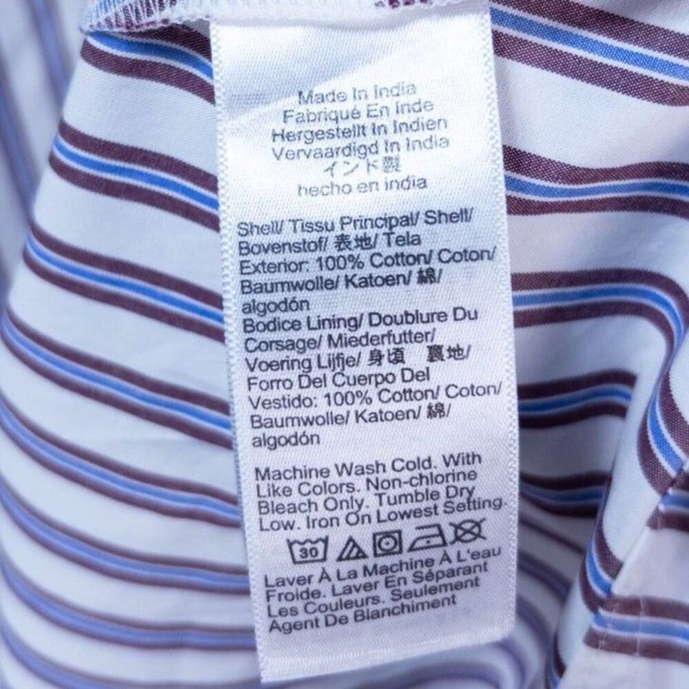 J.Crew Empire Waist Dress Striped Cotton Poplin Midi 12P Large MSRP $168 - Picture 4 of 10